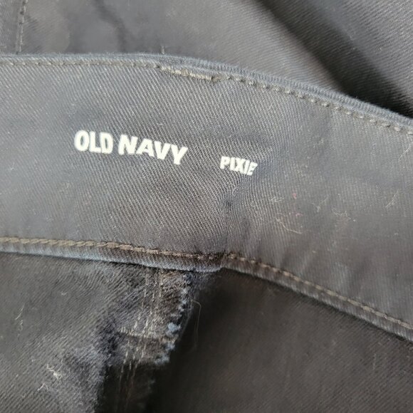 Old Navy Womens Pants 30 Plus Pixie Cropped Straight Leg Black Zip Fly SL36E - Picture 7 of 9